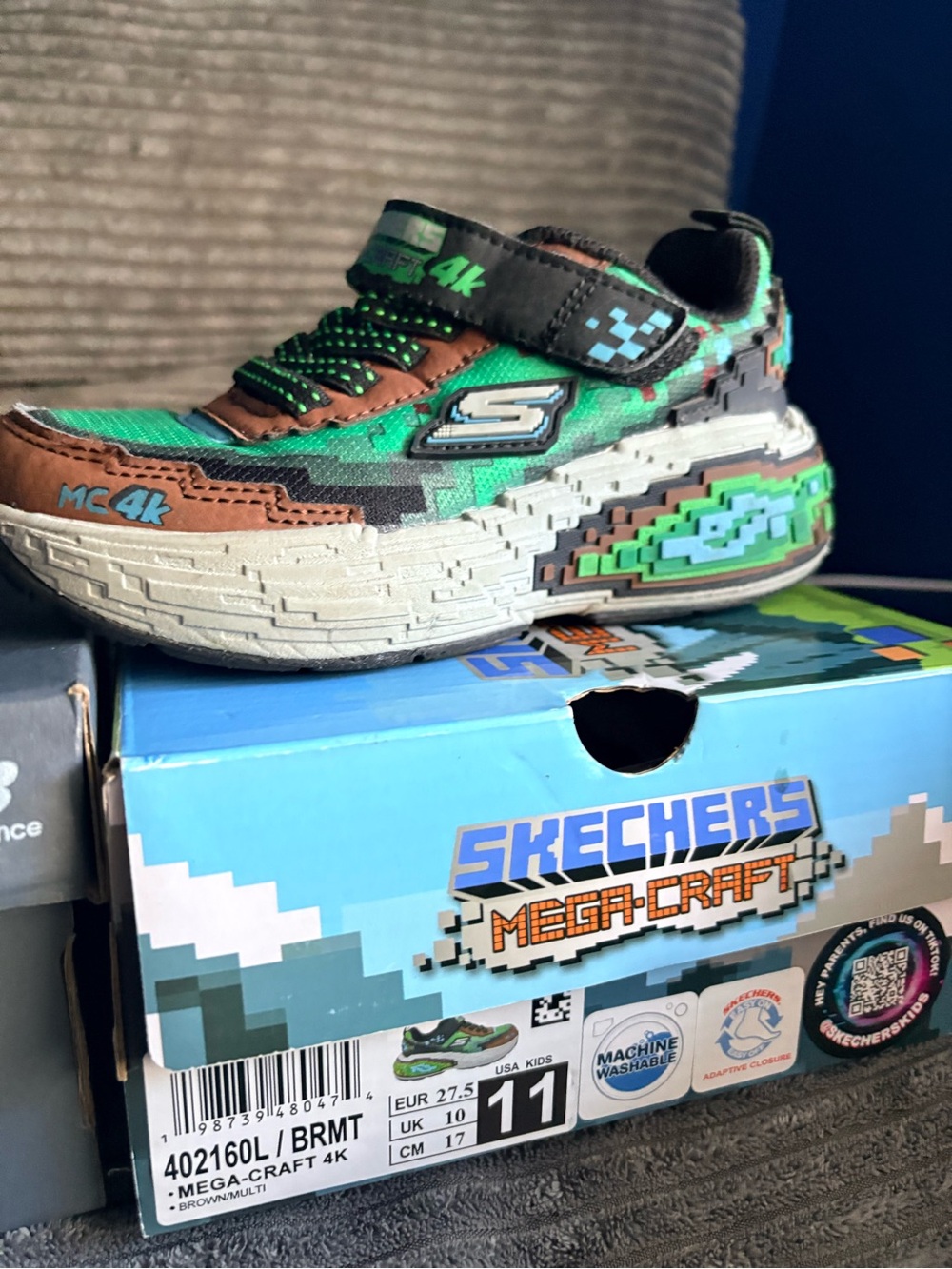 Skechers Kids Mega-Craft 4K Sneaker in Green and Brown